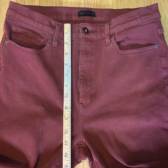 Uniqlo Tapered Ankle Jeans Maroon Size 8 / 30” EUC - Picture 10 of 10